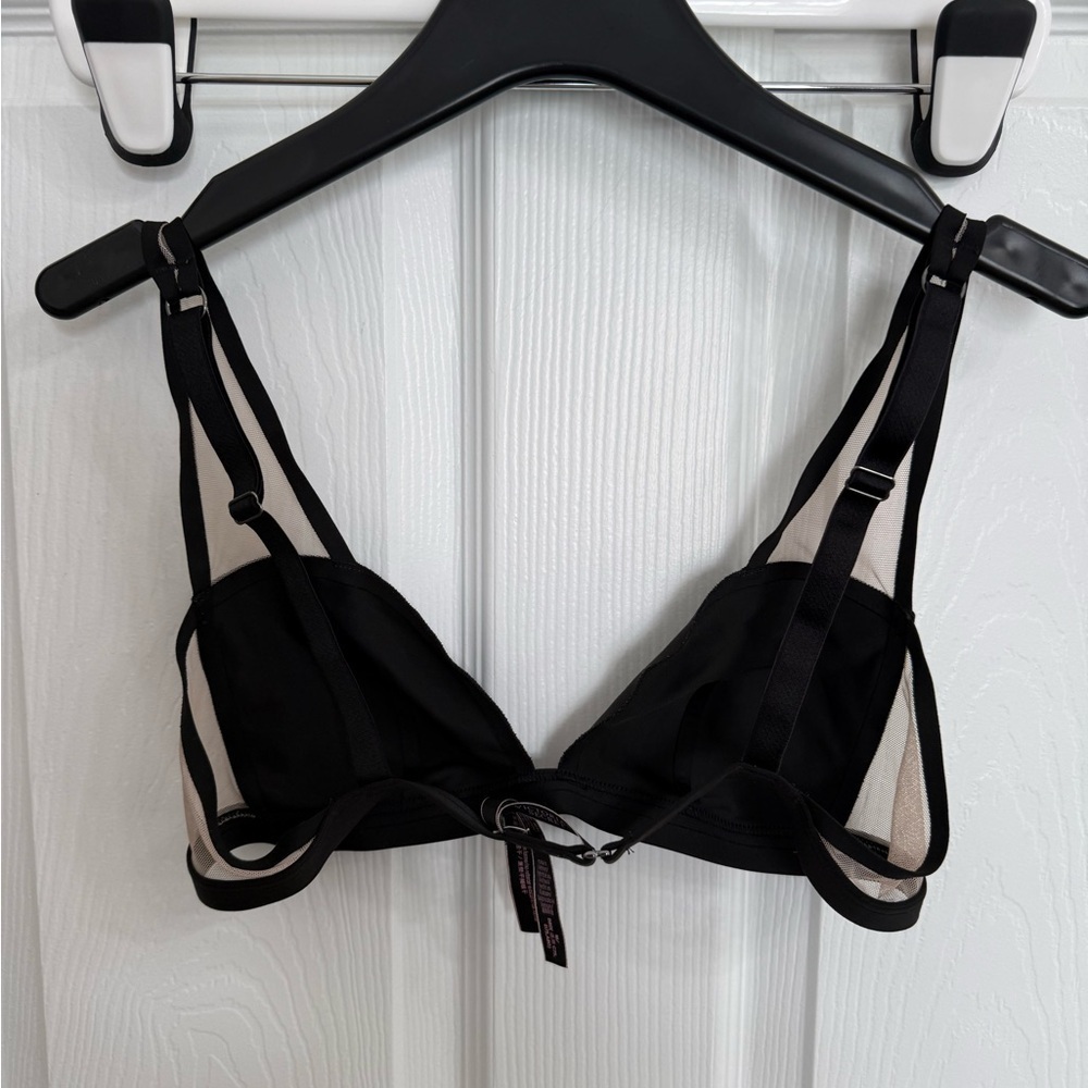 Victoria’s Secret Black Mesh Detail Bra 36B Sexy Lingerie Pin up - Picture 3 of 6